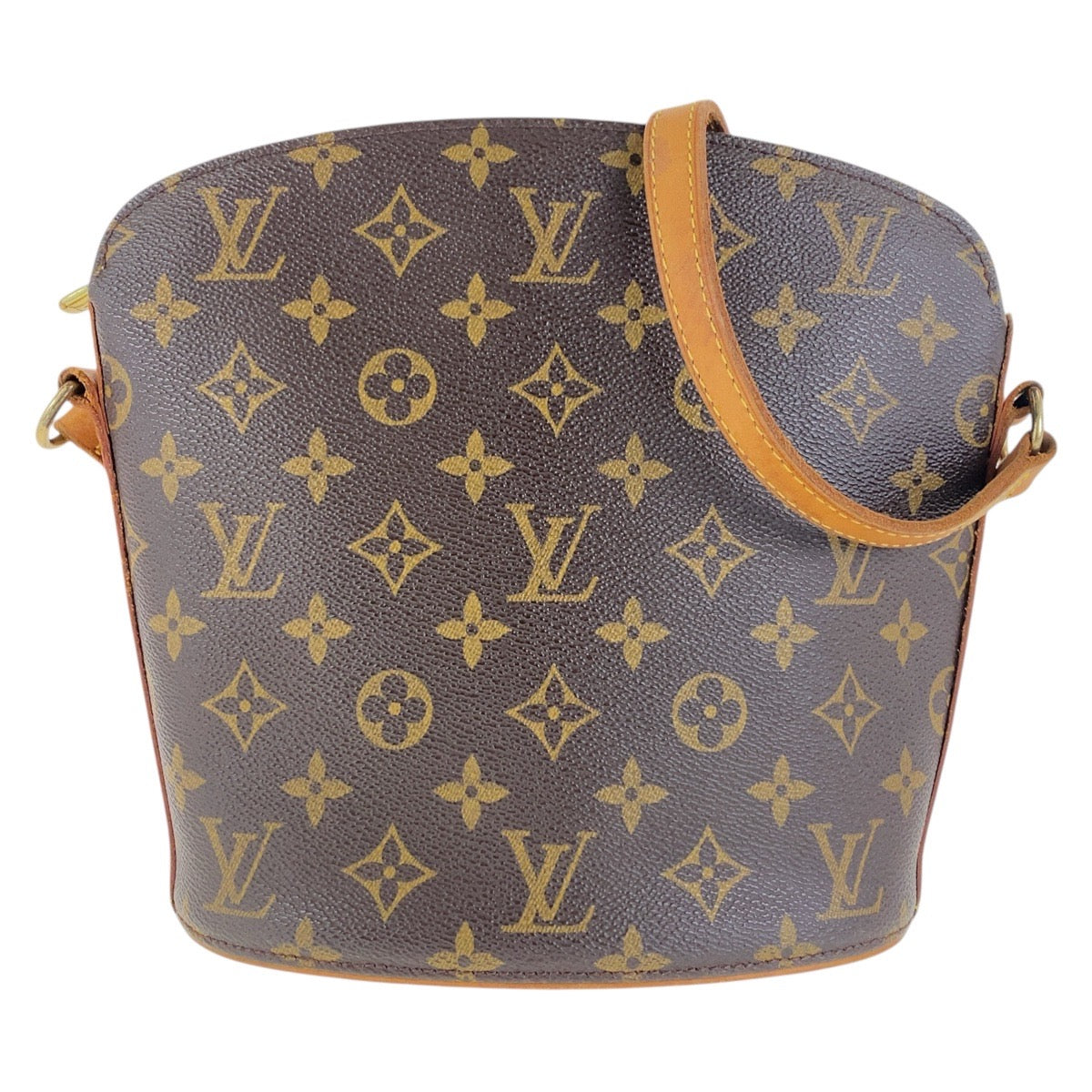 LOUIS VUITTON Shoulder Bag M51290 PVC Brown Gold Metal Crossbody Shoulder Bag Monogram Drouot Women