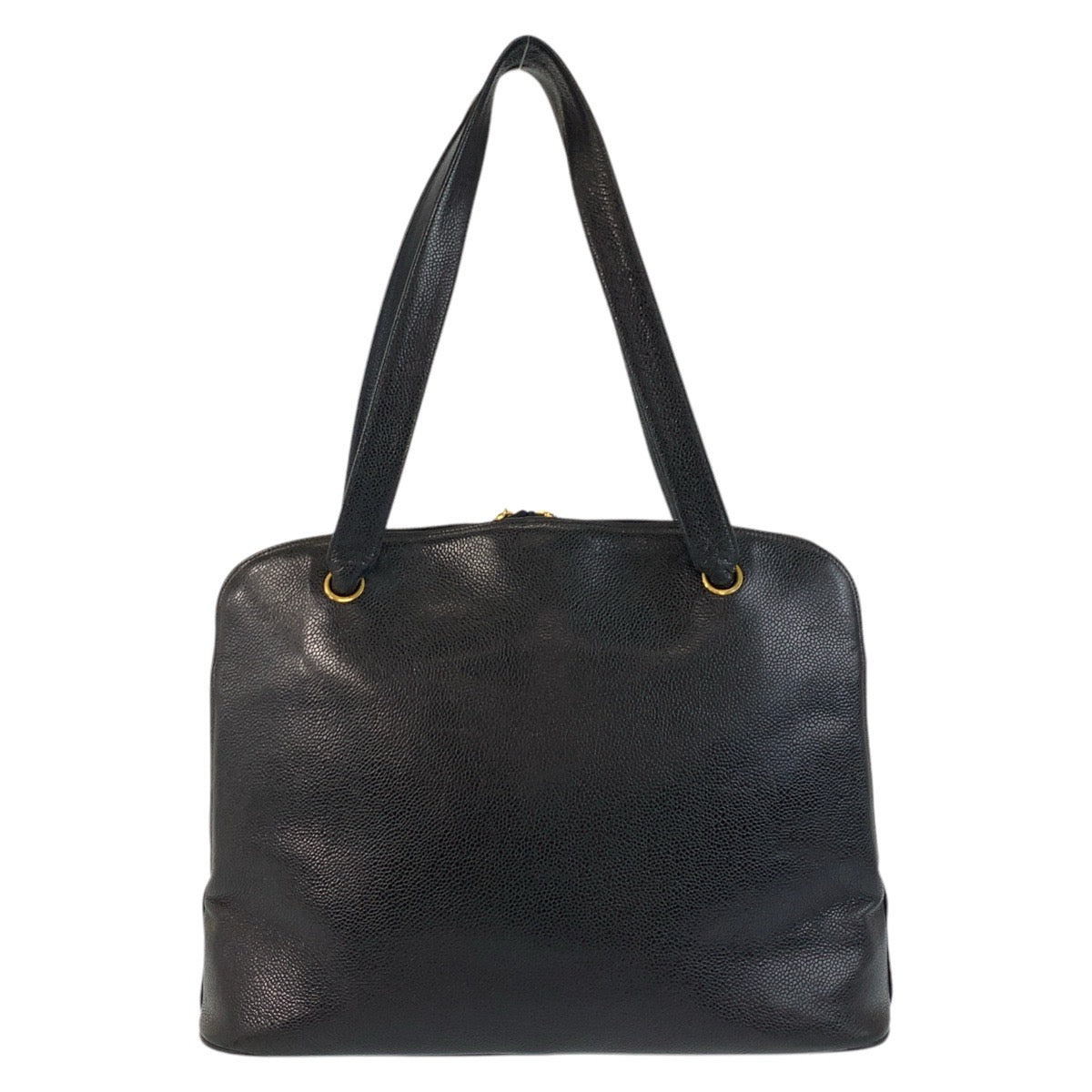CHANEL Tote Bag Caviar skin Black GoldMetal Tote Bag Shoulder Bag COCO Mark Women