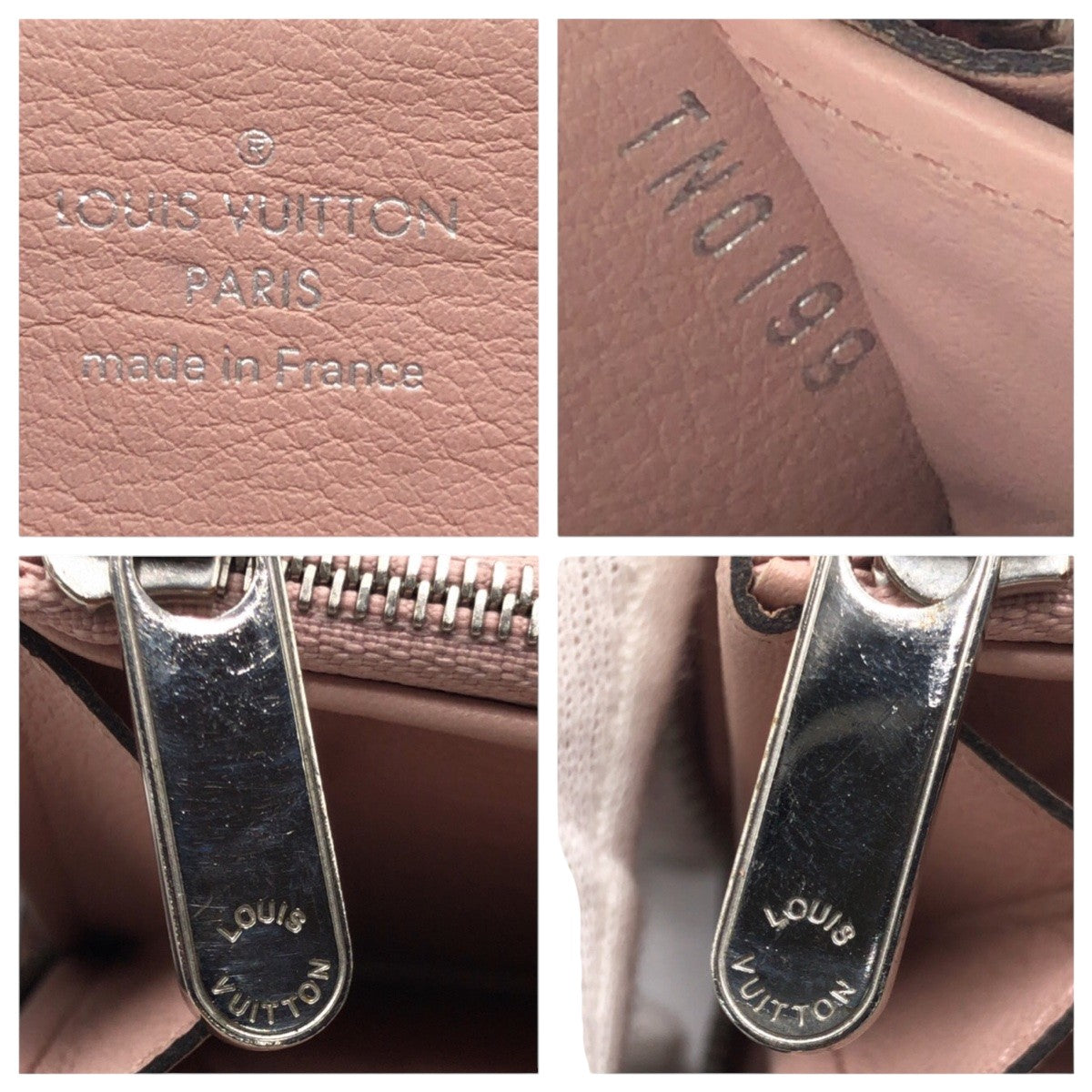 LOUIS VUITTON Long Wallet Purse M61868 leather Pink magnolia Long Wallet Purse Monogram Mahina Zippy Wallet Women
