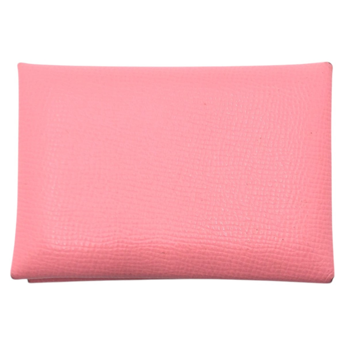 HERMES Coin case Epsom Pink SilverMetal Coin case Card Case Calvi duo Women