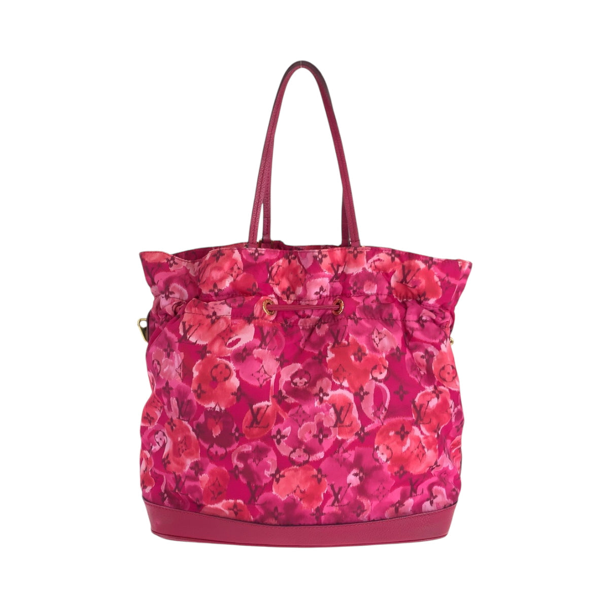 LOUIS VUITTON Tote Bag M94313 Nylon Rose Andian Pink Gold Metal Ikat flower Noeful MM