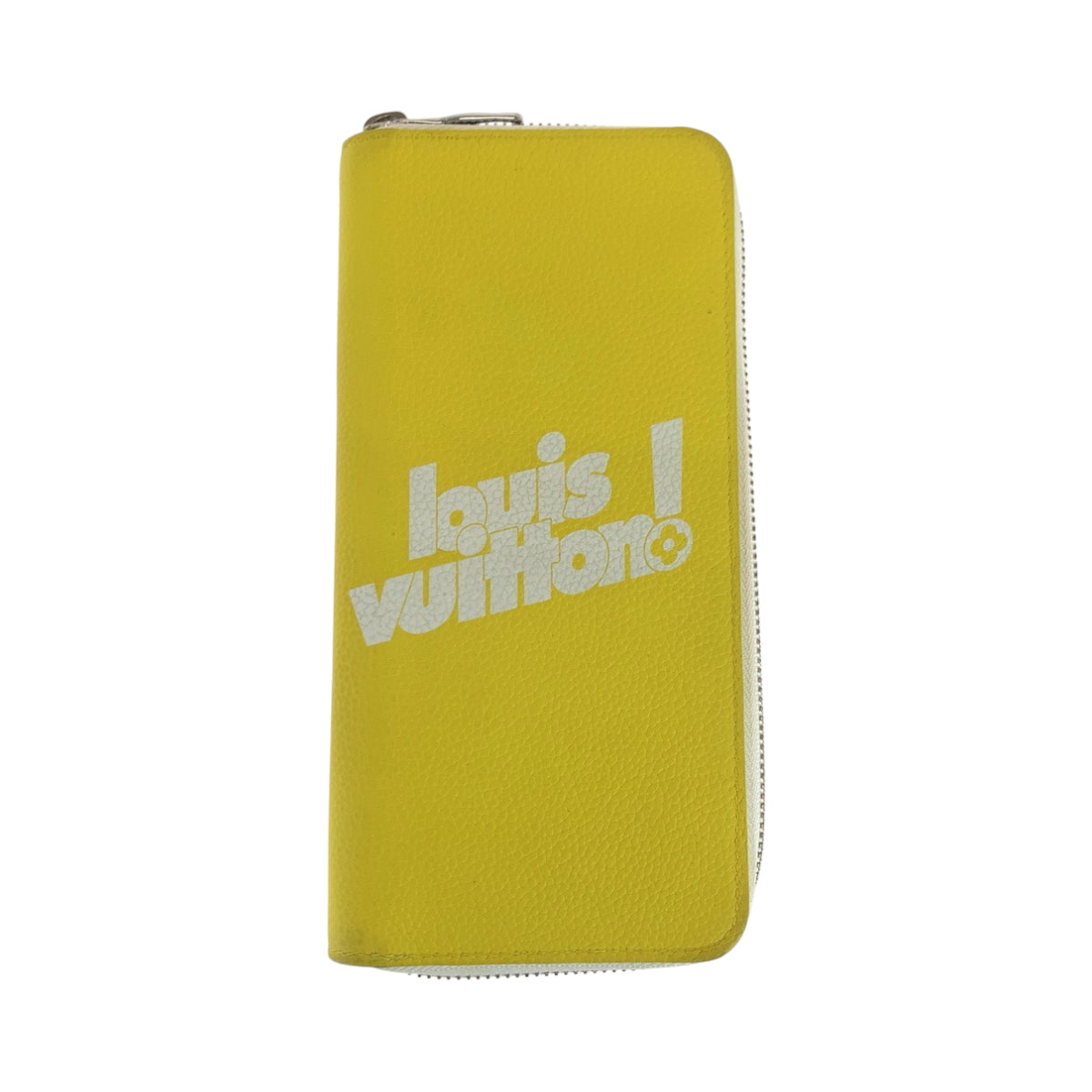 LOUIS VUITTON Long Wallet Purse M80852 leather Yellow White SilverMetal Long Wallet Purse Zip Around Everyday LV Zippy Wallet Vertical mens