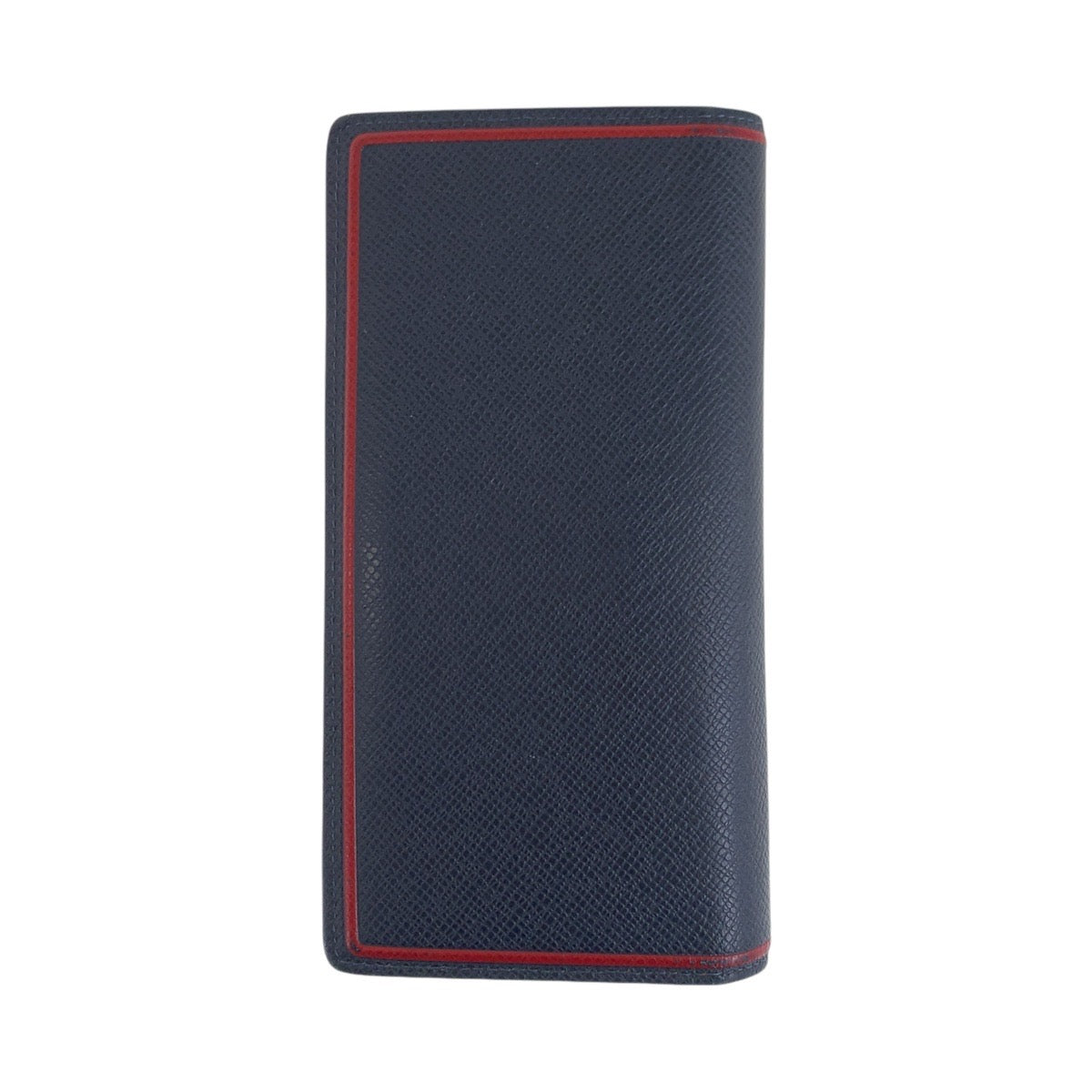 LOUIS VUITTON Long Wallet Purse M63434 leather Blue Marine Navy Red SilverMetal Long Wallet Purse Taiga Portefeuille Braza mens