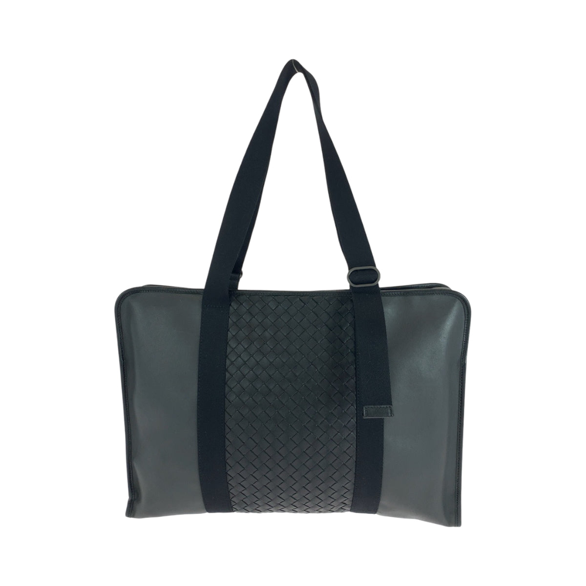 BOTTEGAVENETA Business bag leather Black SilverMetal Business Bag Tote Bag Shoulder Bag INTRECCIATO mens