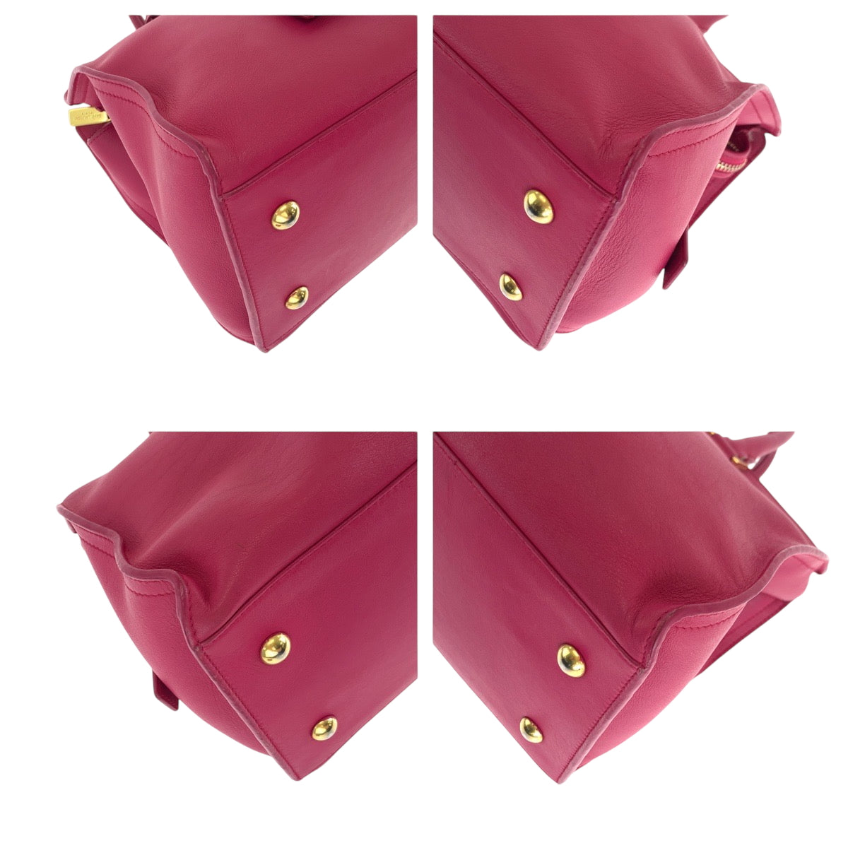 SAINT LAURENT PARIS Shoulder Bag 311210 BJ50J 5514 leather Fuchsia Pink Gold Metal Shoulder Bag handbag Petit Kabas Y line Women