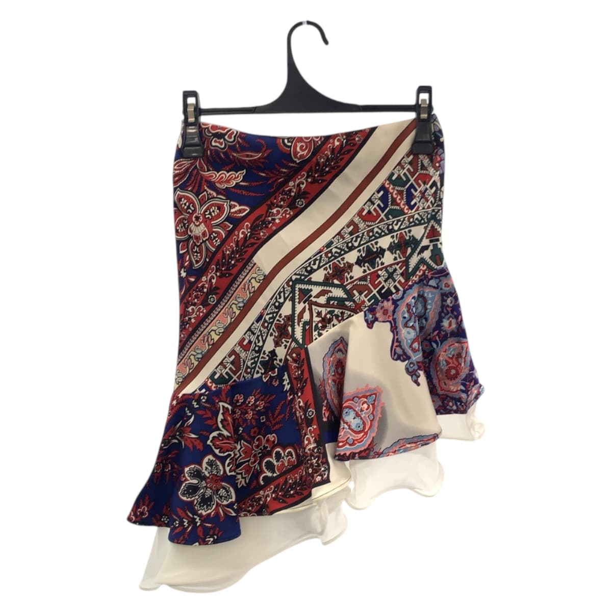 LOUIS VUITTON skirt RW162B XS3 FASK57 Silk, Rayon Blue red multi color skirt patchwork asymmetry Women 34