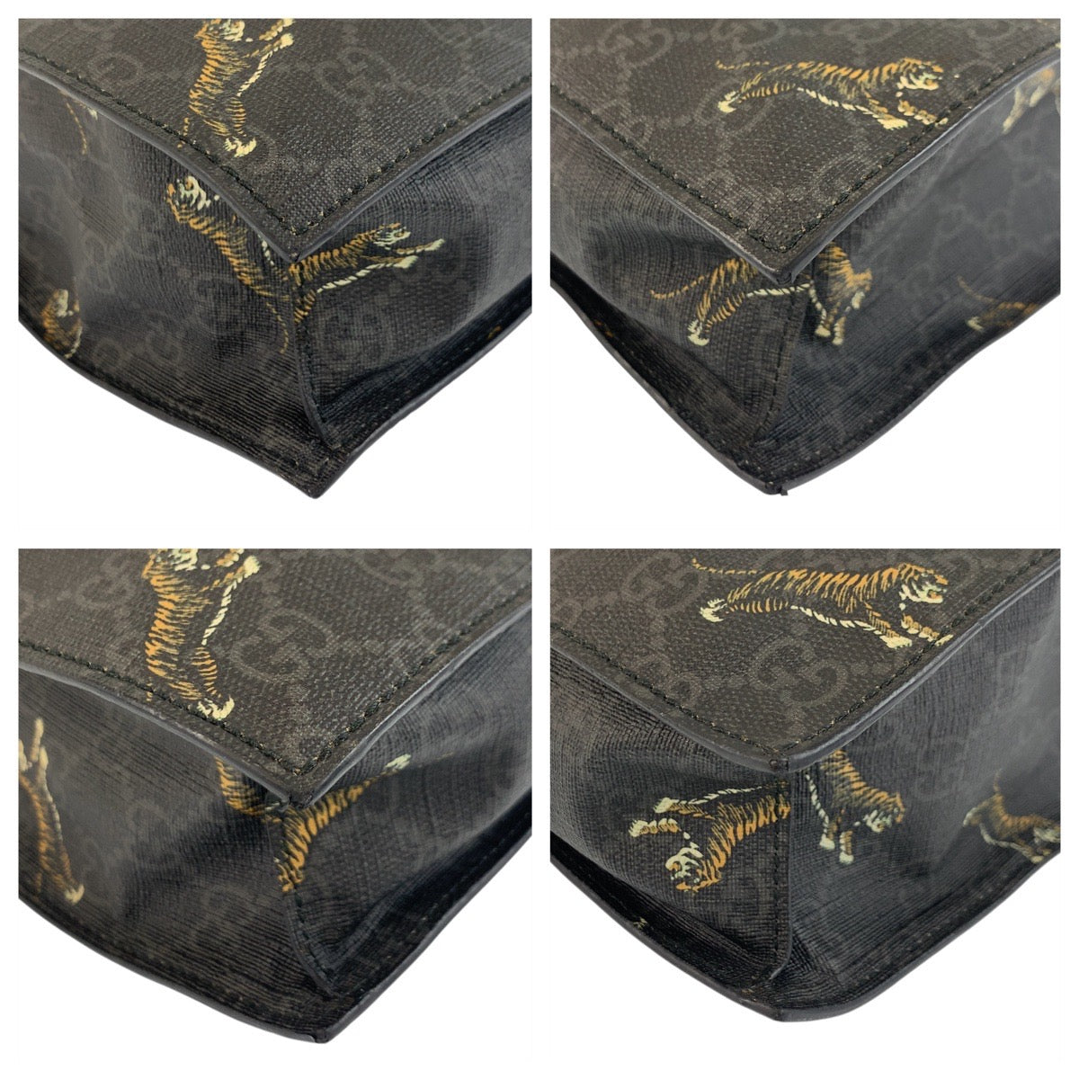 GUCCI Tote Bag 495559 GG Supreme canvas, leather Black SilverMetal Tote Bag Shoulder Bag 2way Sherry Line Tiger mens