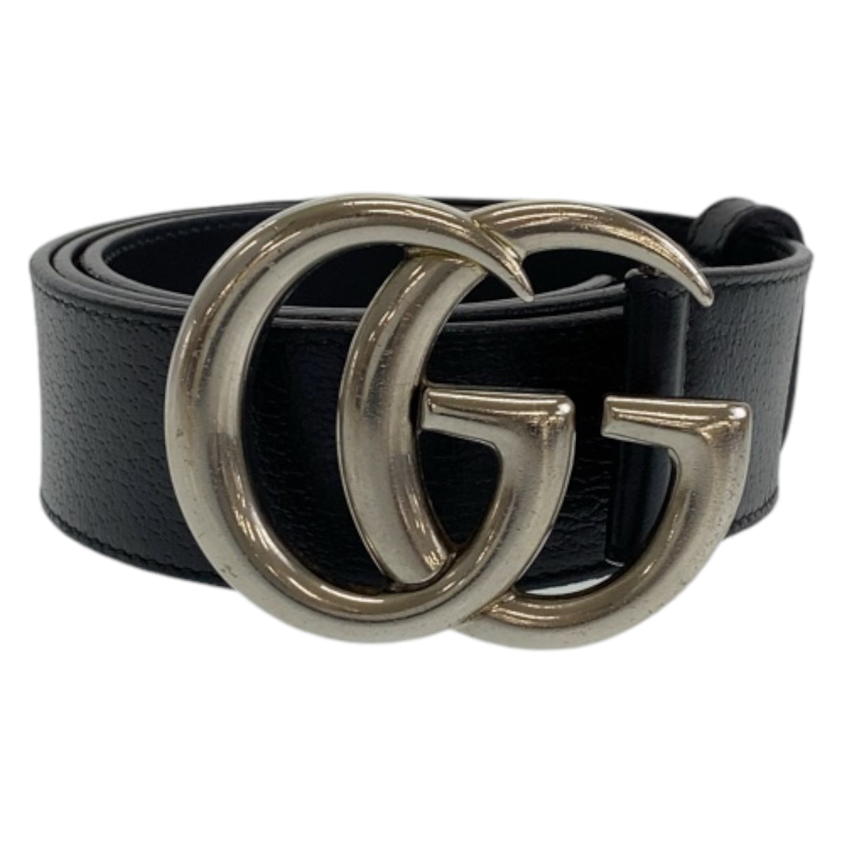 GUCCI belt 525040 leather black Belt Buckle 33.1"/34" Unisex Marmont GG logo mens(Unisex) 34