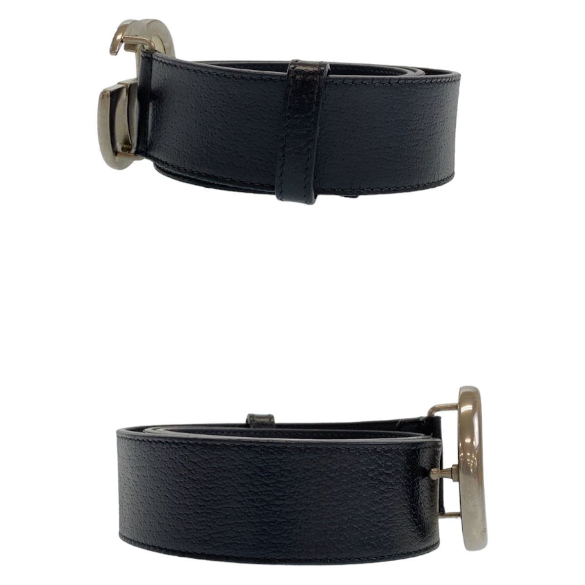 GUCCI belt 525040 leather black Belt Buckle 33.1"/34" Unisex Marmont GG logo mens(Unisex) 34