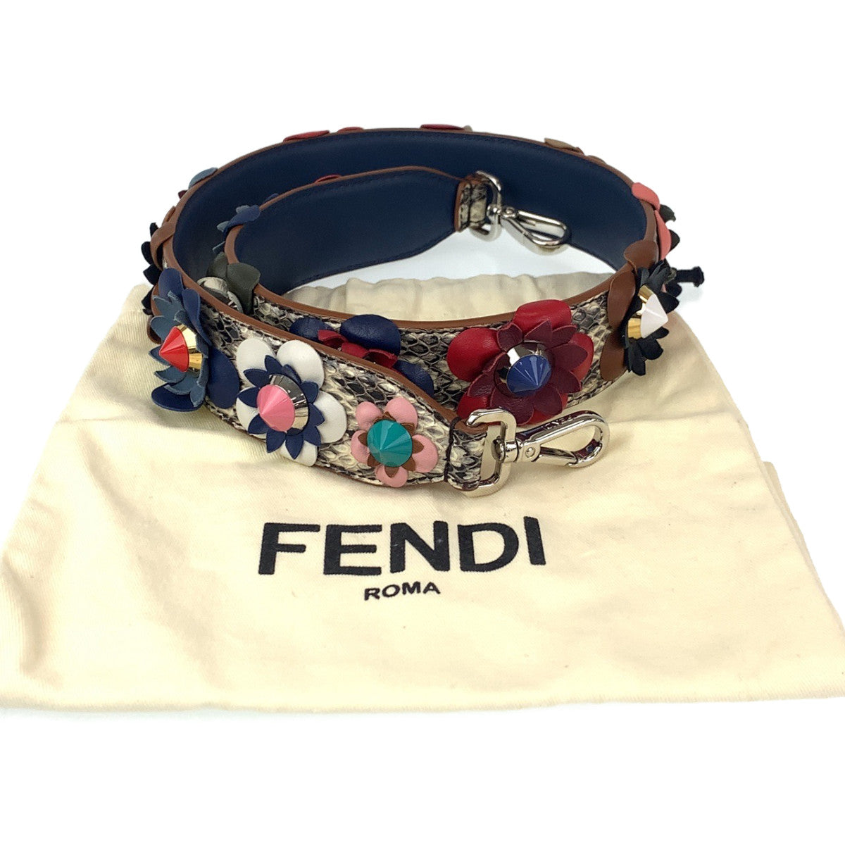 FENDI Shoulder strap Leather, Plastic multicolor Shoulder strap Strap you flour Women