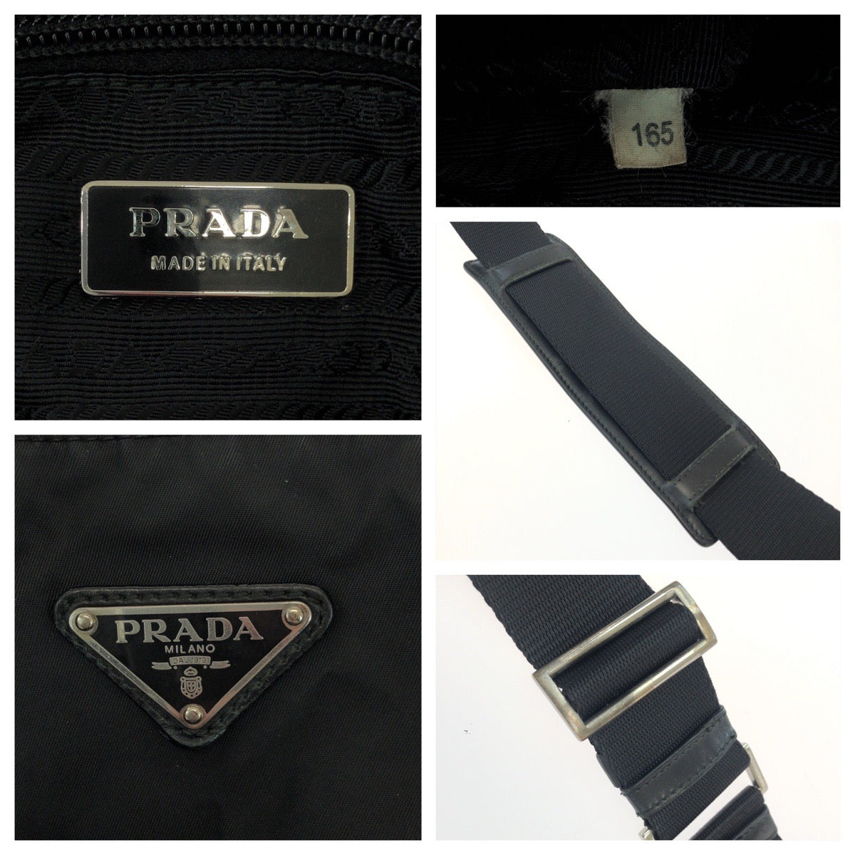 PRADA Shoulder Bag Nylon black Jolder Bag Messenger Bag Test Triangle With logo Women