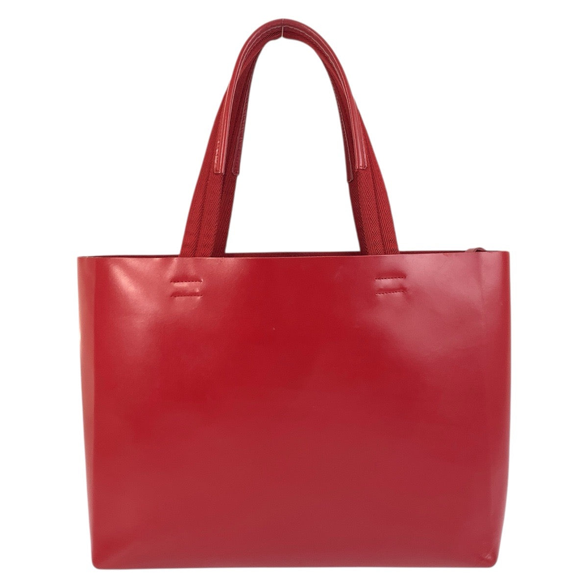 PRADA Tote Bag Leather, Suede Red Tote Bag Shoulder Bag Logo die cut Women