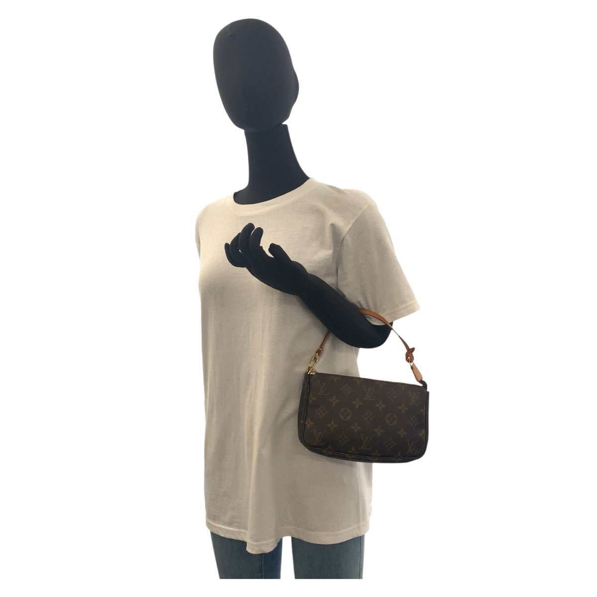 LOUIS VUITTON Handbag M51980 PVC, Leather Brown Accessory pouch Monogram Pochette Accessoires Women
