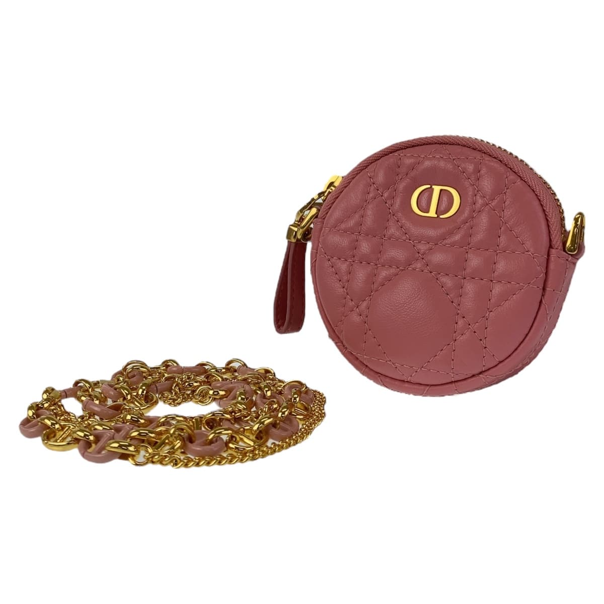 Dior Shoulder Bag leather Pink Gold Metal Shoulder Bag pouch Cannage Caro Women