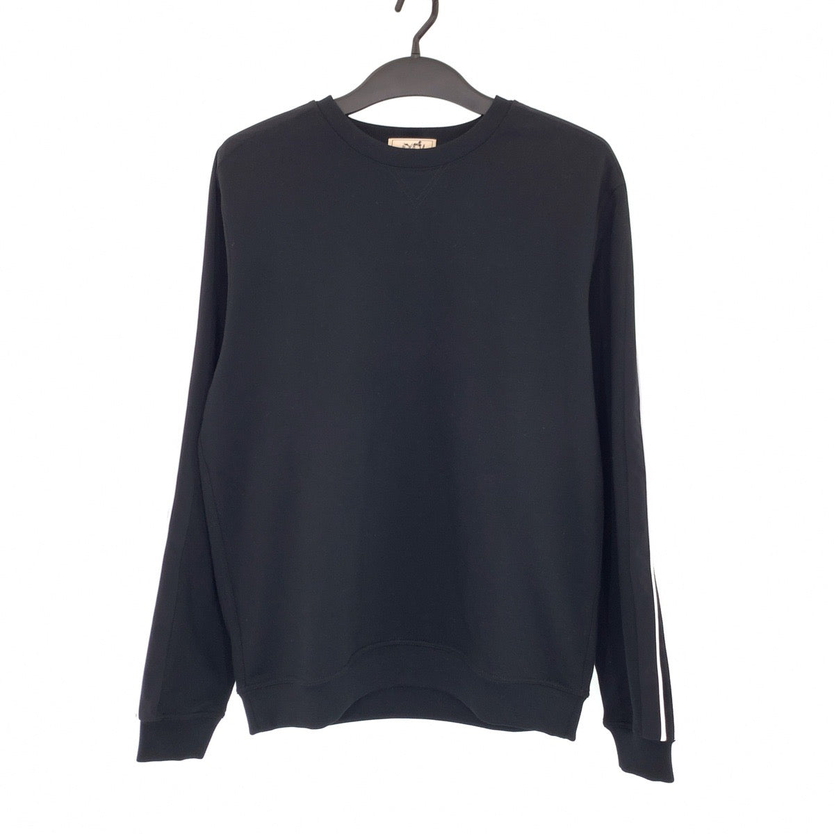 HERMES sweat H167515HA013XL cotton black black white white Sweatshirt, fleece lining 22AW RunH mens L