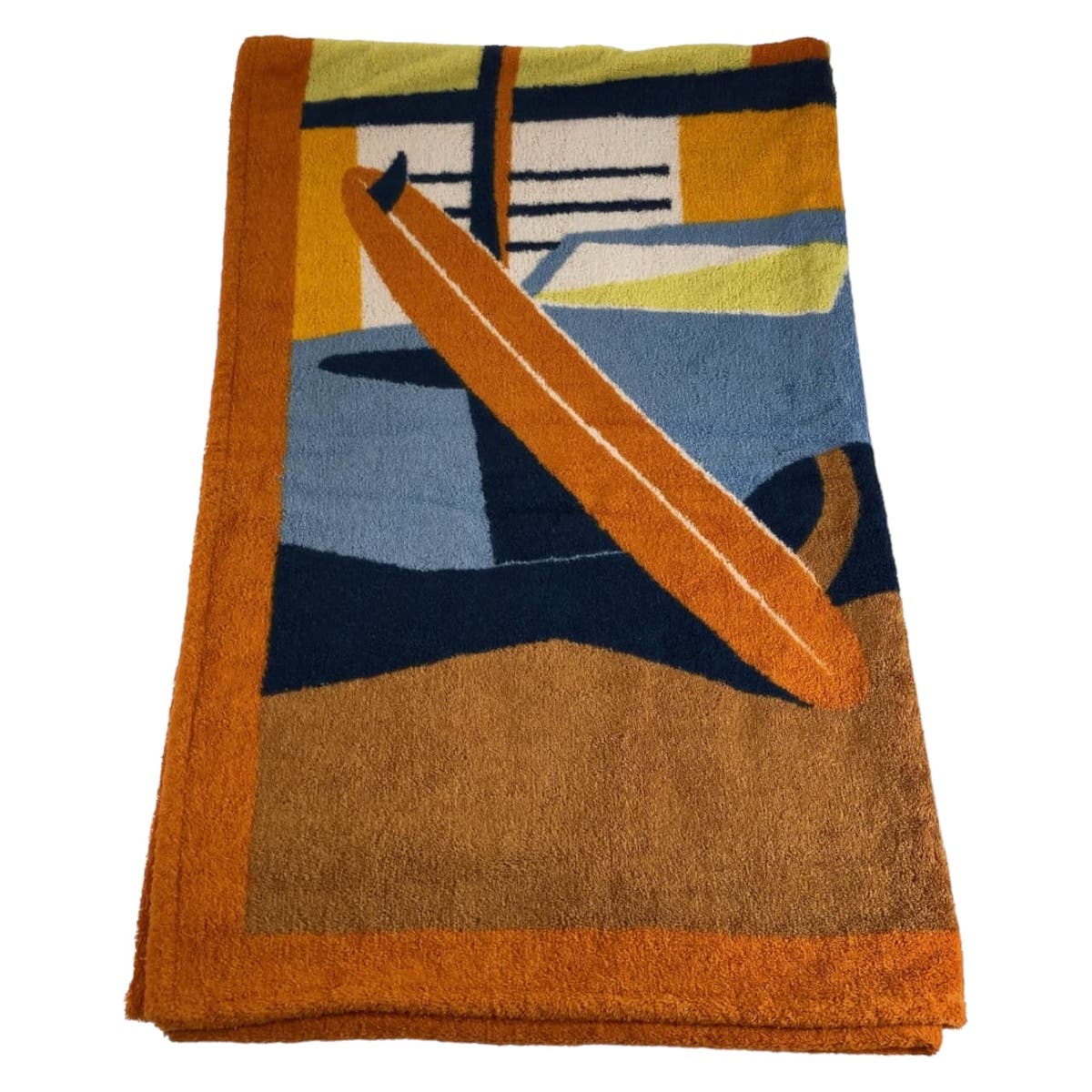 HERMES towel cotton Orange multicolor Beach towel Aprs La Vague Beach towel Women