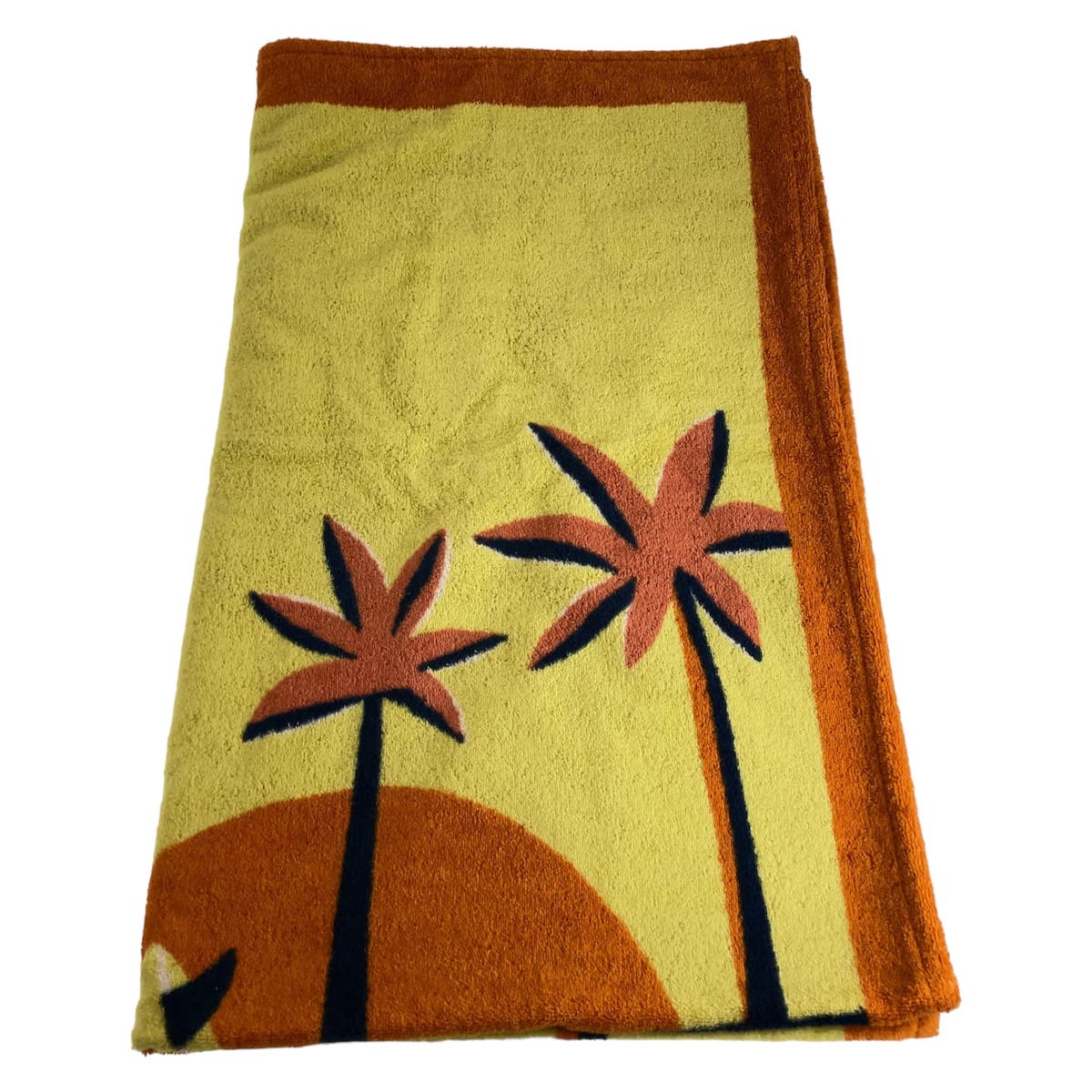 HERMES towel cotton Orange multicolor Beach towel Aprs La Vague Beach towel Women