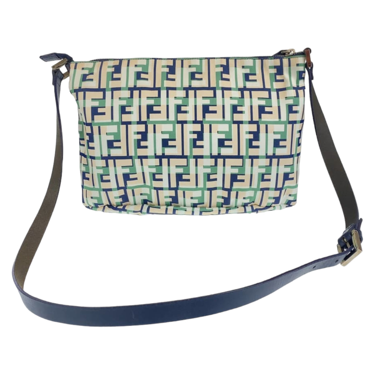 FENDI Shoulder Bag canvas Green Pink Navy Crossbody Shoulder Bag Messenger Bag Zucca Pattern FF logo Women