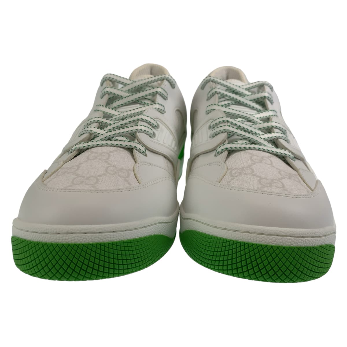 GUCCI sneakers 700290 leather White green Sneakers basketball shoes Basket GG pattern mens 11