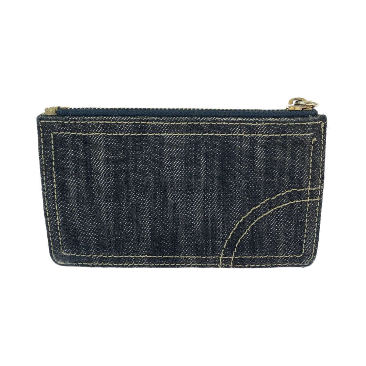 CHANEL Coin case denim Denim Blue Gold Metal Coin case with chain and coin pocket Sparkling denim COCO Mark Women
