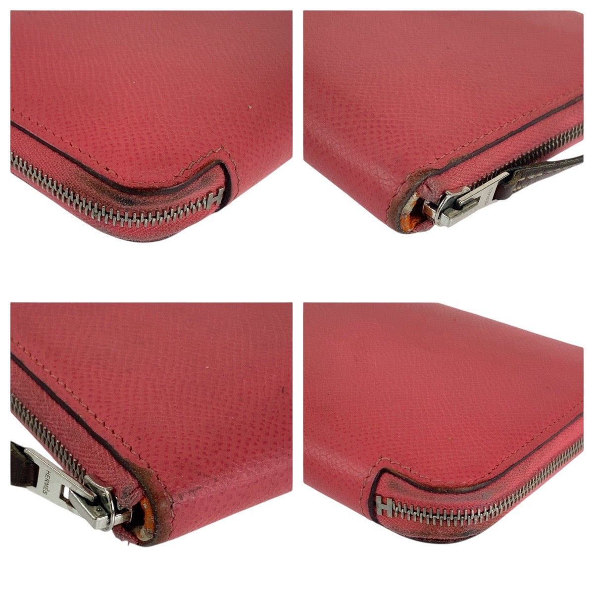 HERMES Long Wallet Purse Epsom Rose Azalee Pink SilverMetal Long Wallet Purse Azap long silk in Women