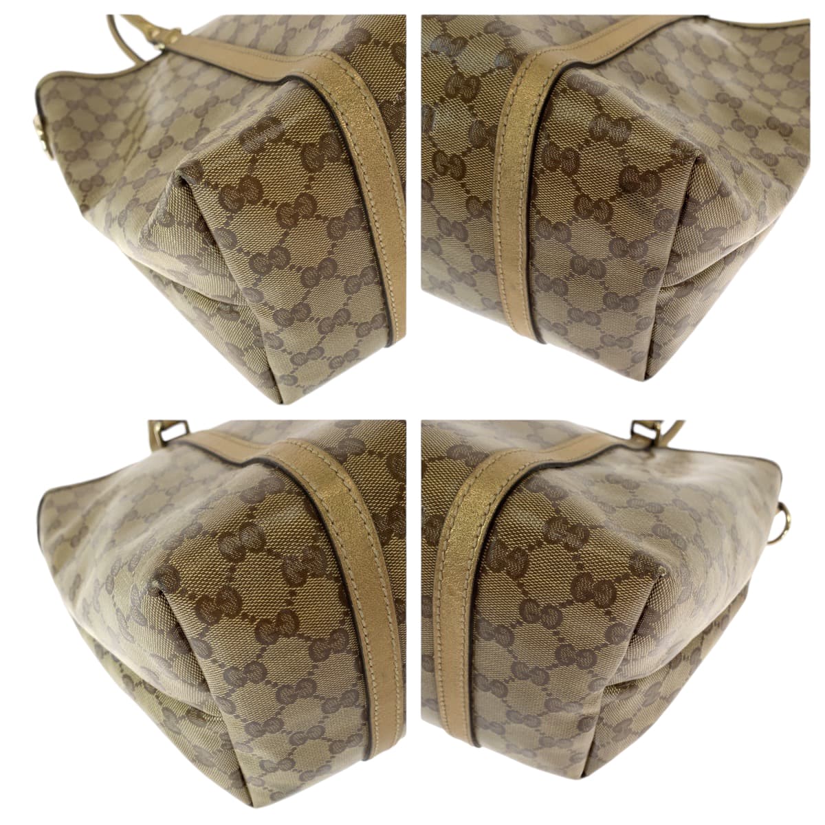 GUCCI Tote Bag 197953 GG Supreme Canvas Brown Gold Gold Metal Tote Bag Shoulder Bag GG crystal Women