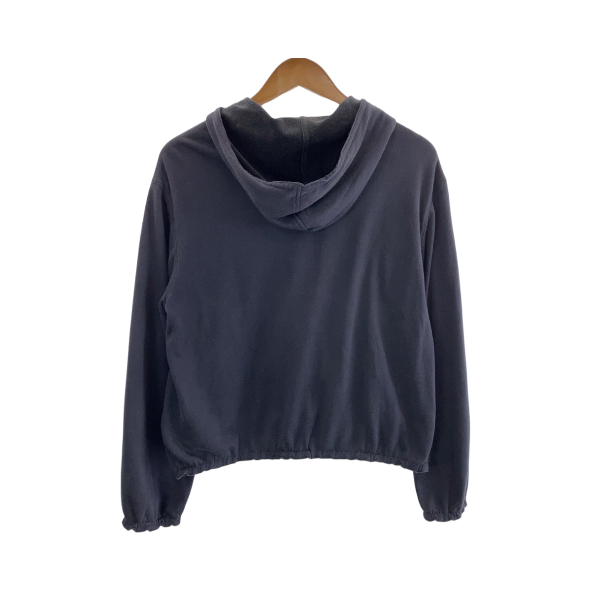 HERMES Hoodie Cotton, Silk Navy SilverMetal Zip-up Hoodie Unisex Women 38