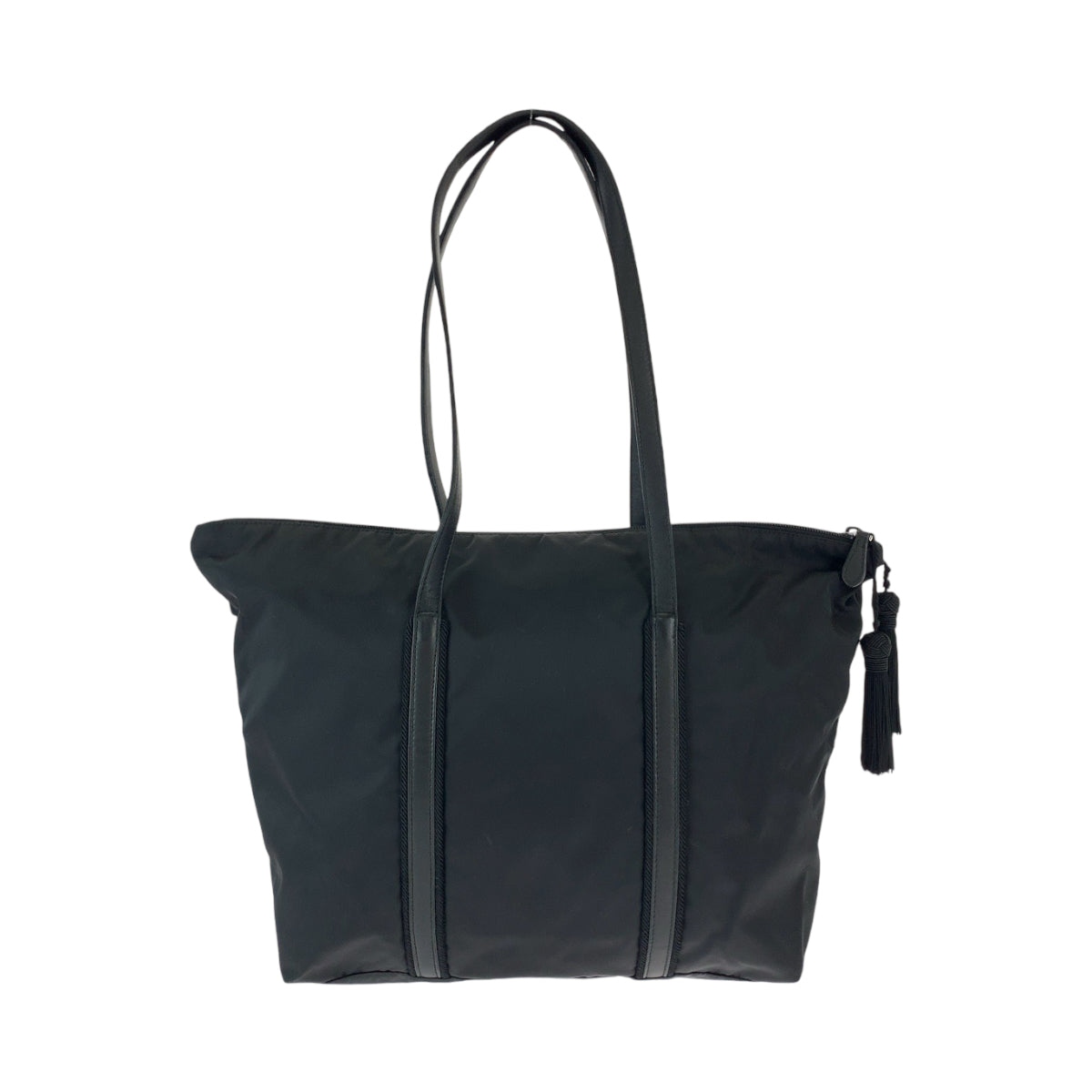 PRADA Tote Bag BR3920 Nylon Black SilverMetal Tote Bag Shoulder Bag Test Triangle With logo Fringe Women
