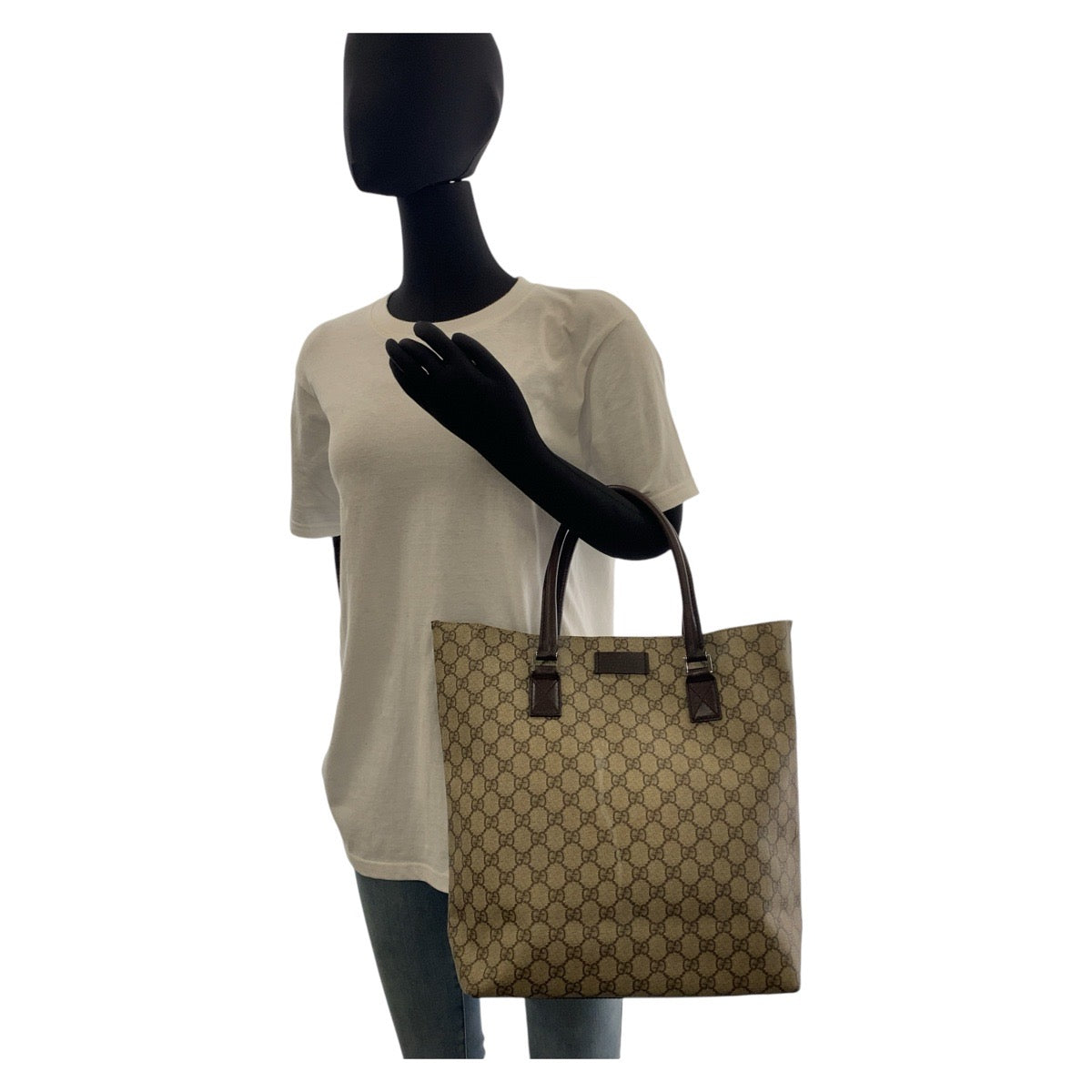 GUCCI Tote Bag 131220 GG Supreme canvas, leather Brown Tote Bag Women