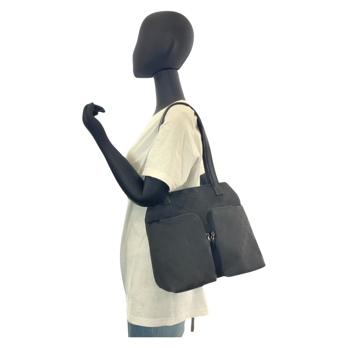 GUCCI Shoulder Bag 002 1076 GG canvas Black black Shoulder Bag Women