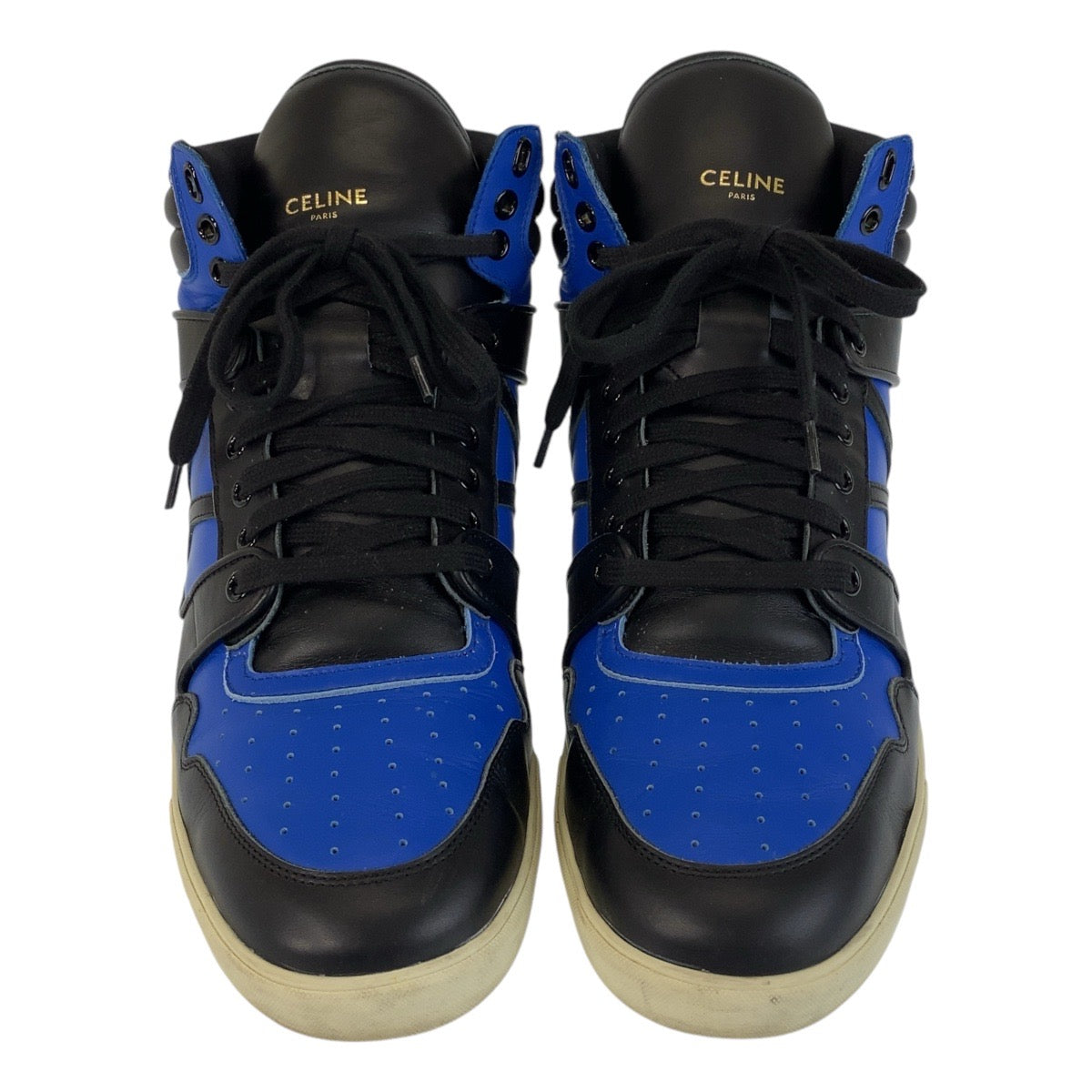 CELINE sneakers leather Blue Black Black sneakers mens 43