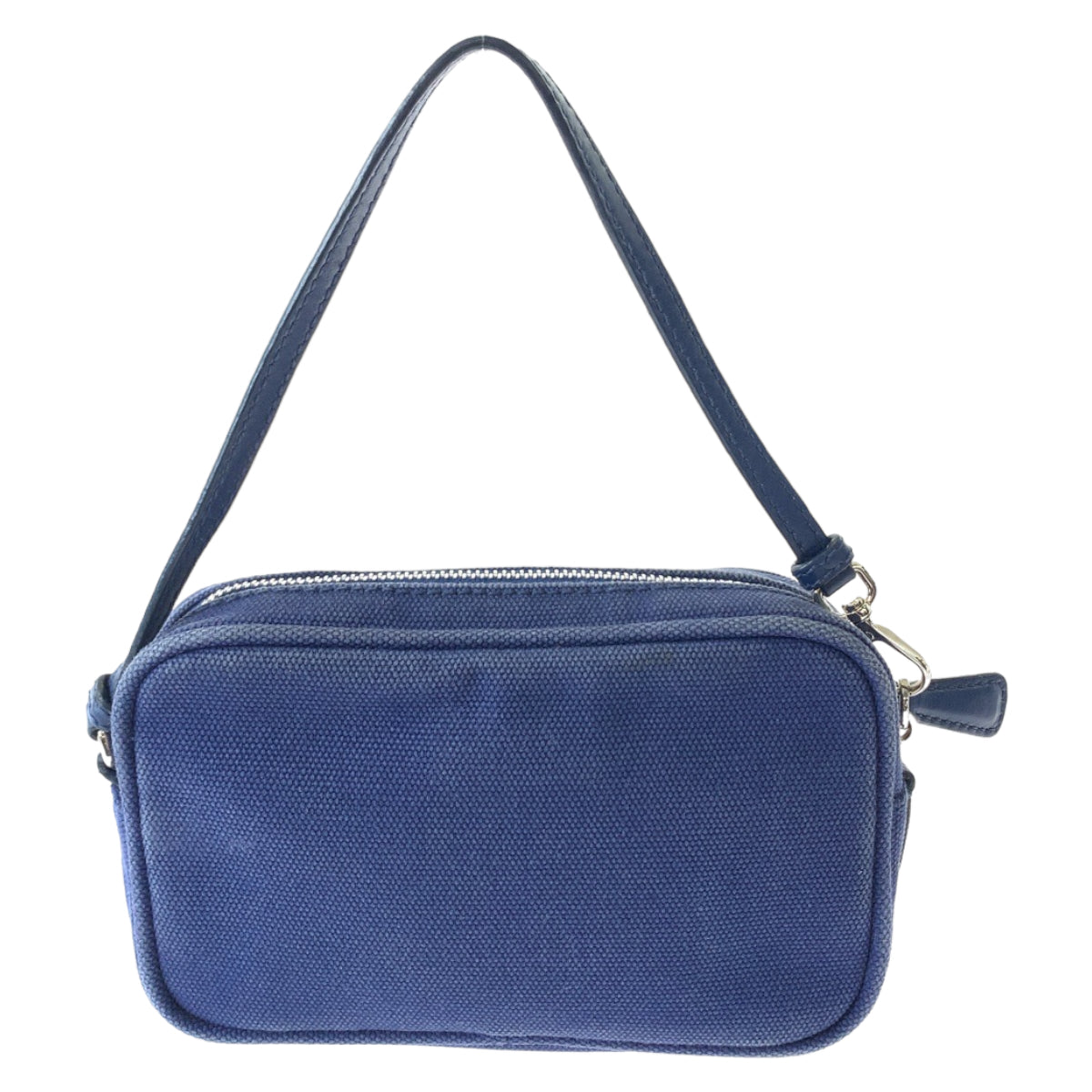 PRADA Handbag canvas Blue Silver Metal mini handbag accessory pouch Women