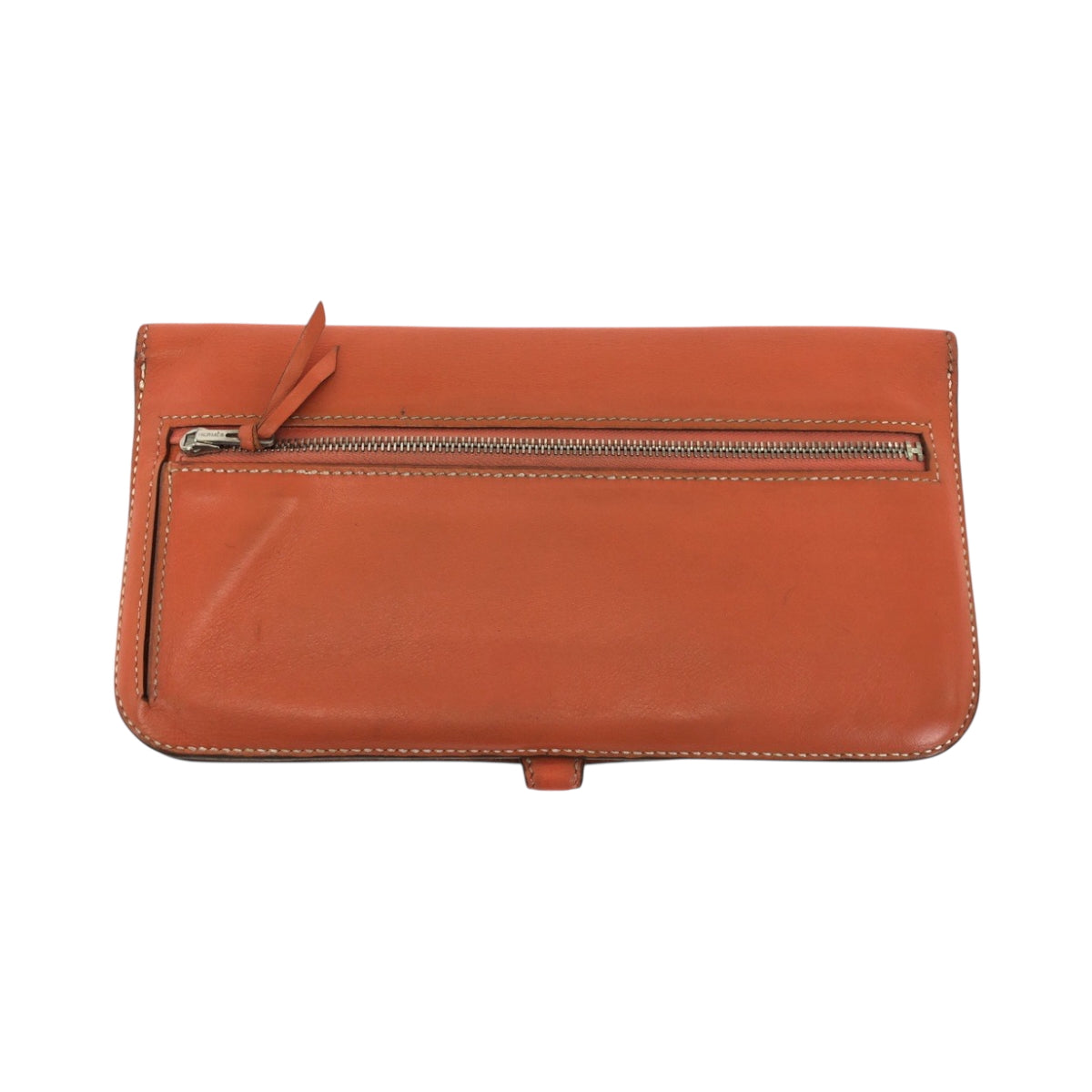 HERMES Long Wallet Purse Vaux Swift Orange Long Wallet Purse Dogon Long Women