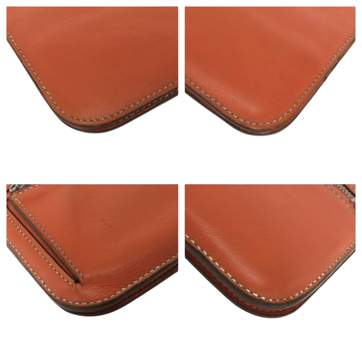 HERMES Long Wallet Purse Vaux Swift Orange Long Wallet Purse Dogon Long Women