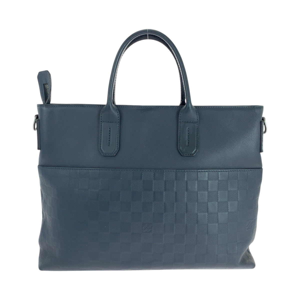 LOUIS VUITTON Business bag N41567 leather Blue Silver Metal Business bag handbag Damier Anfini 7DW Cosmos mens