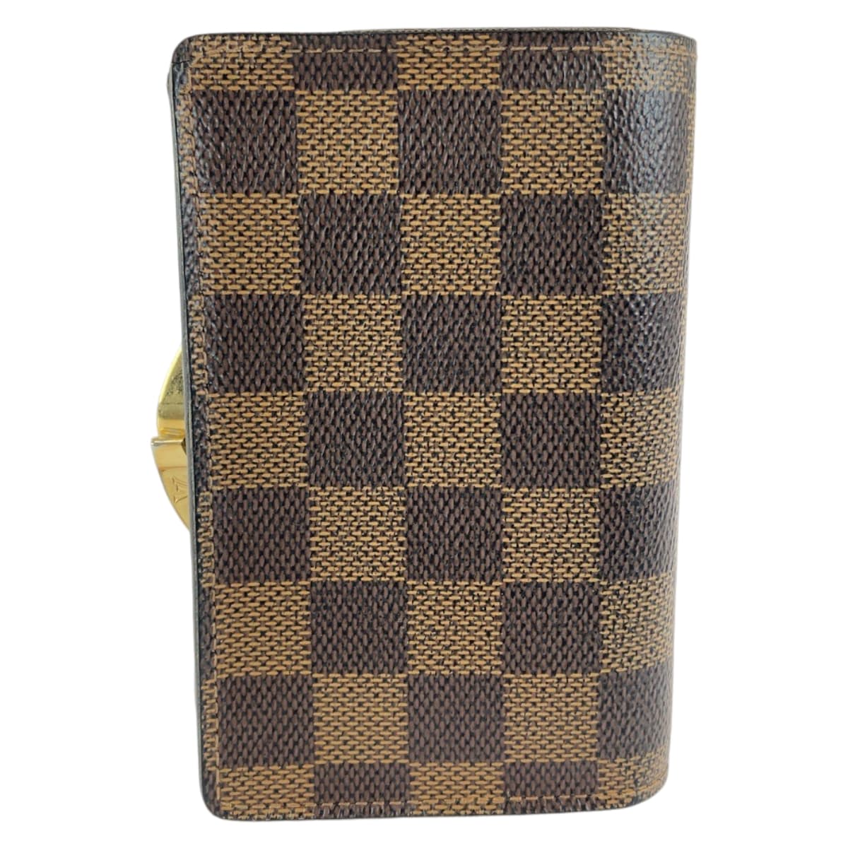 LOUIS VUITTON Bifold Wallet N61674 PVC Brown Gold Metal Purse Folding Wallet Compact Wallet Damier Ebene Portefeuille Viennoiserie Women