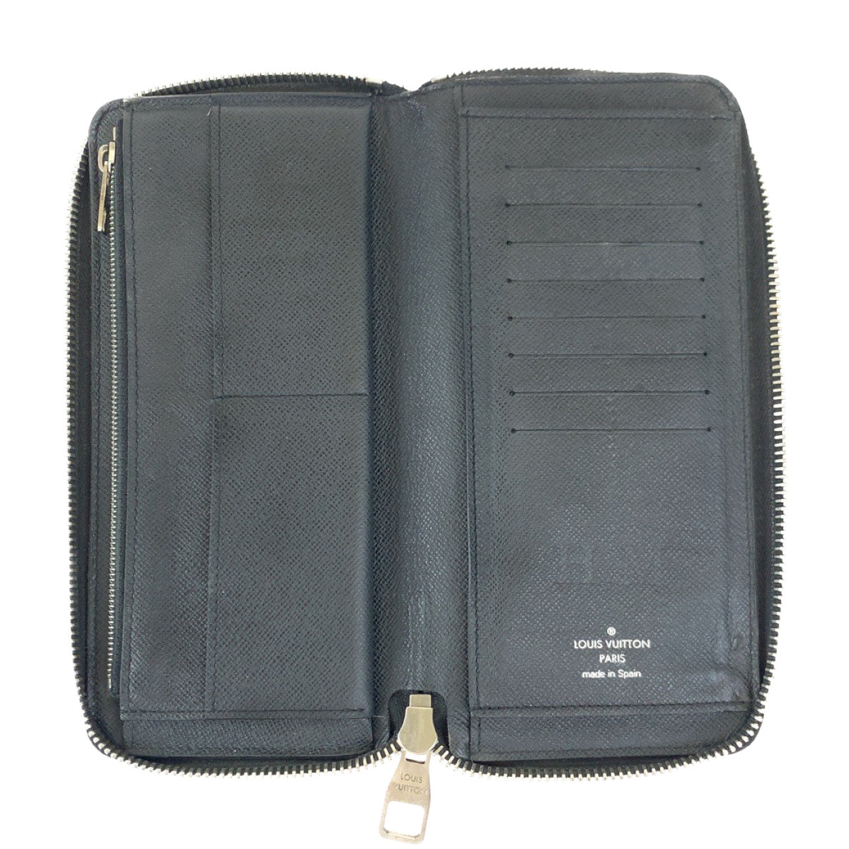 LOUIS VUITTON Long Wallet Purse M30503 leather black Long Wallet Purse Zip Around Taiga Zippy Wallet Vertical mens