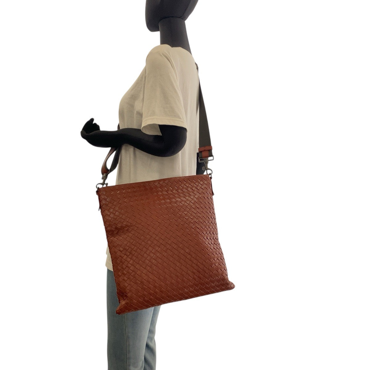 BOTTEGAVENETA Shoulder Bag B03597793V leather Brown Gunmetal Shoulder Bag Messenger bag INTRECCIATO Women