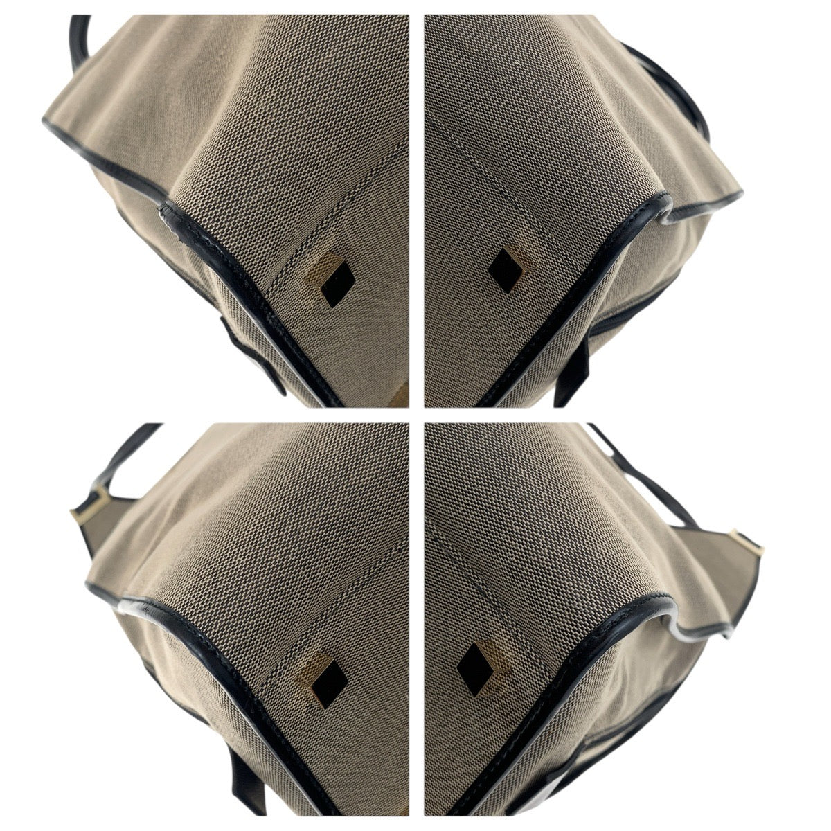 GUCCI Shoulder Bag 019 0345 Canvas, Leather Gray Beige Black Gold Metal Shoulder Bag Unisex Jackie Women