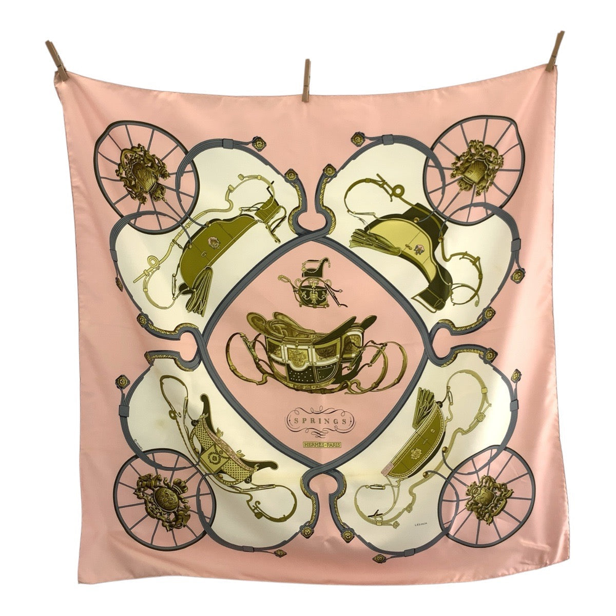 HERMES scarf silk pink Scarf Large Scarf SPRINGS Carre90 Women