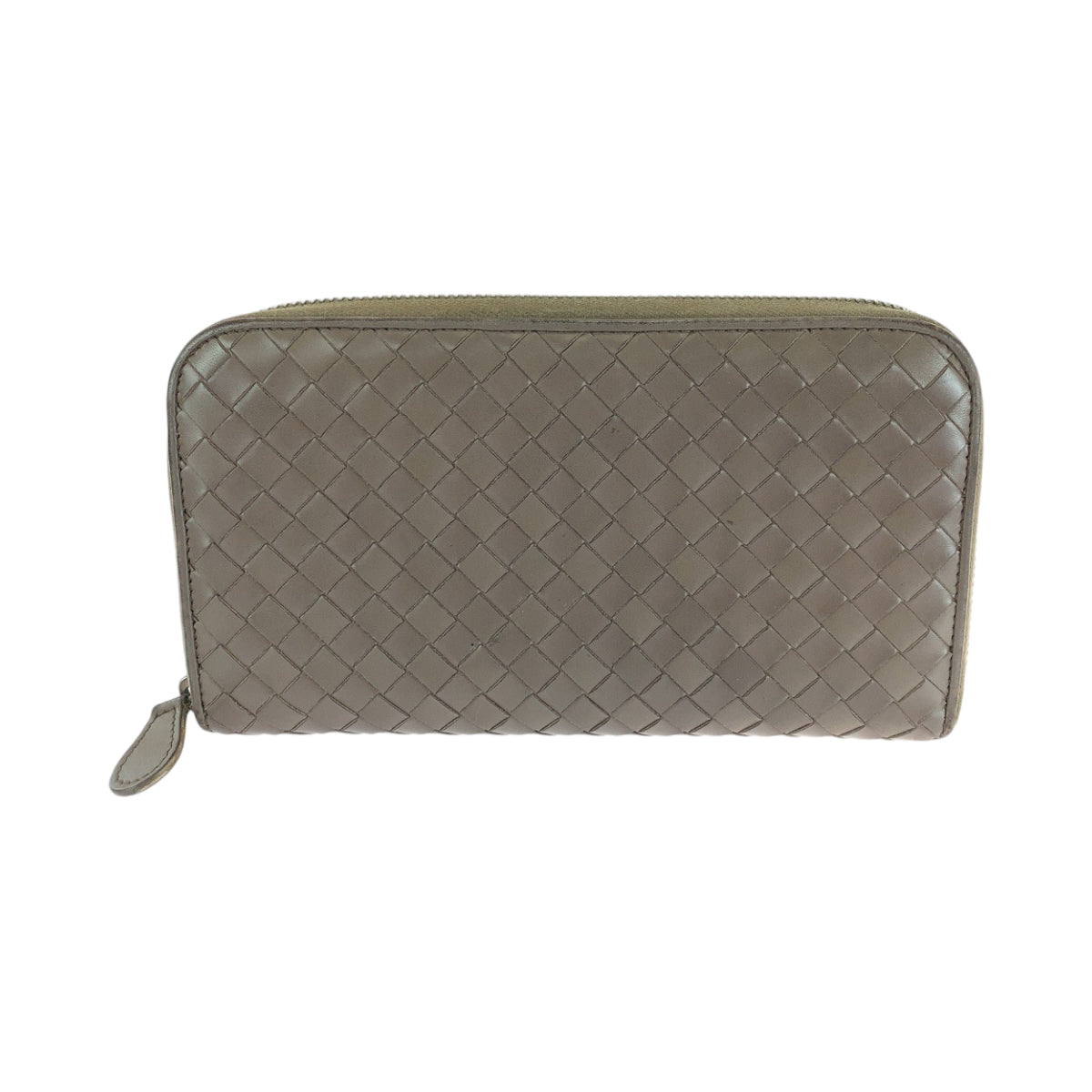 BOTTEGAVENETA Long Wallet Purse V4651 Calfskin Brown Long Wallet Purse Zip Around INTRECCIATO mens