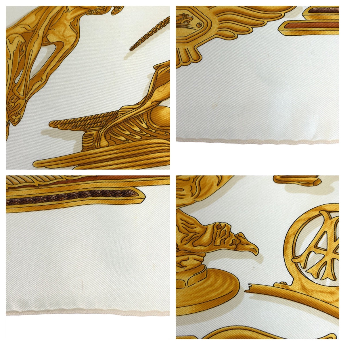 HERMES scarf silk beige Scarf Large Scarf LES PARURES DU VENT Carre90 Women