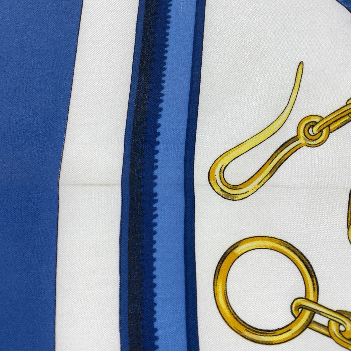 HERMES scarf silk Blue multicolor Carre90 EQUIPAGES Women