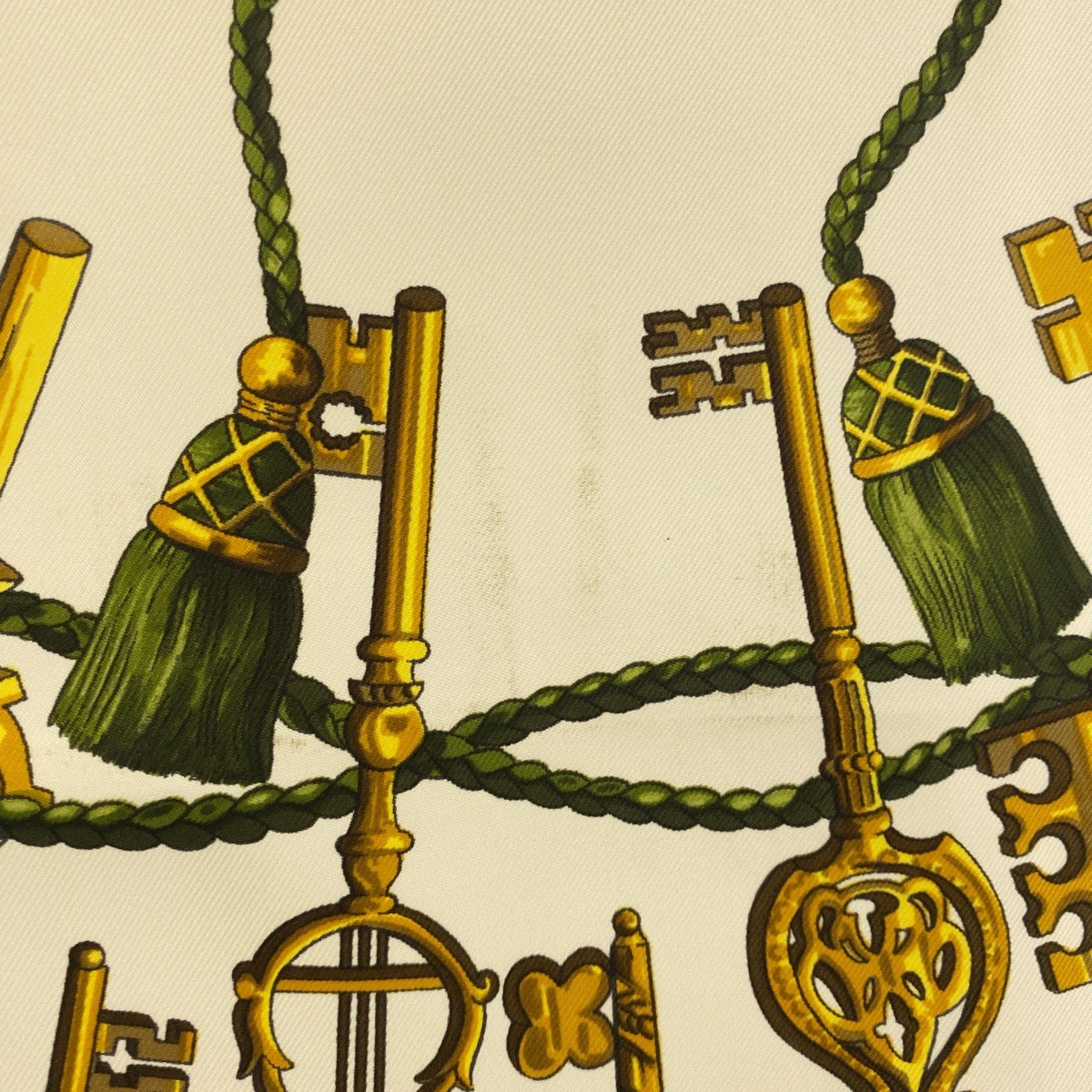 HERMES scarf silk Gold multicolor Carre90 LESCLES Women