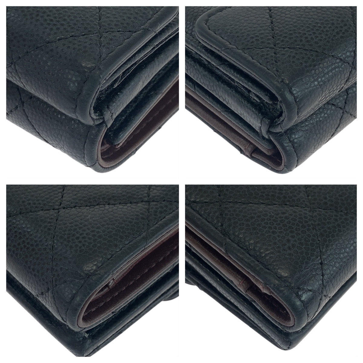 CHANEL Tri-fold wallet lambskin black Folding wallet Compact wallet Matrasse COCO Mark Women
