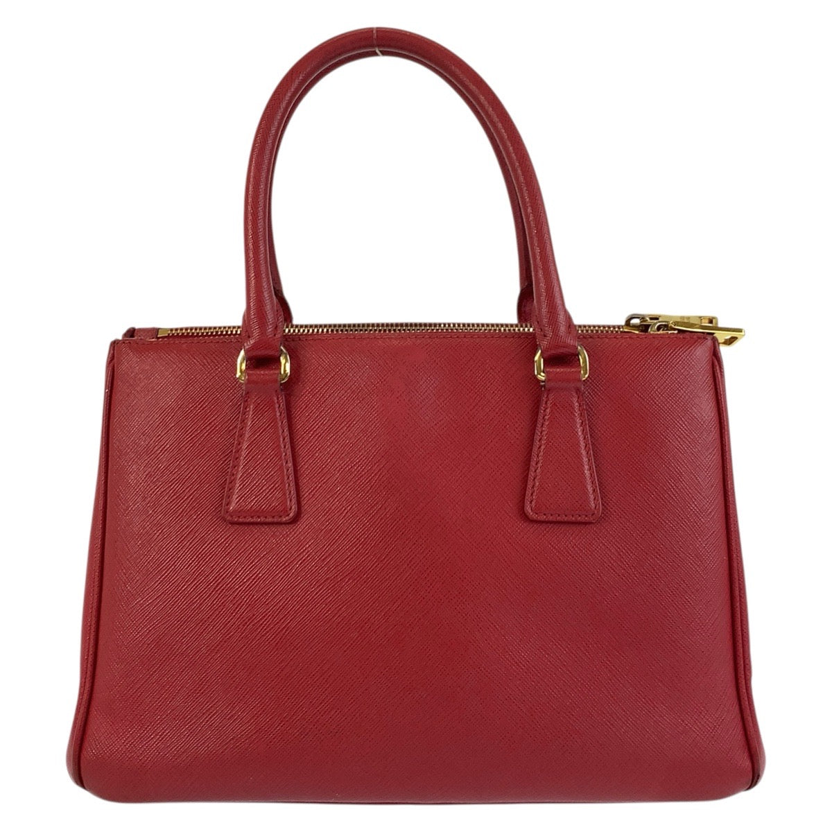 PRADA Handbag leather Red Gold Metal Safiano Galleria