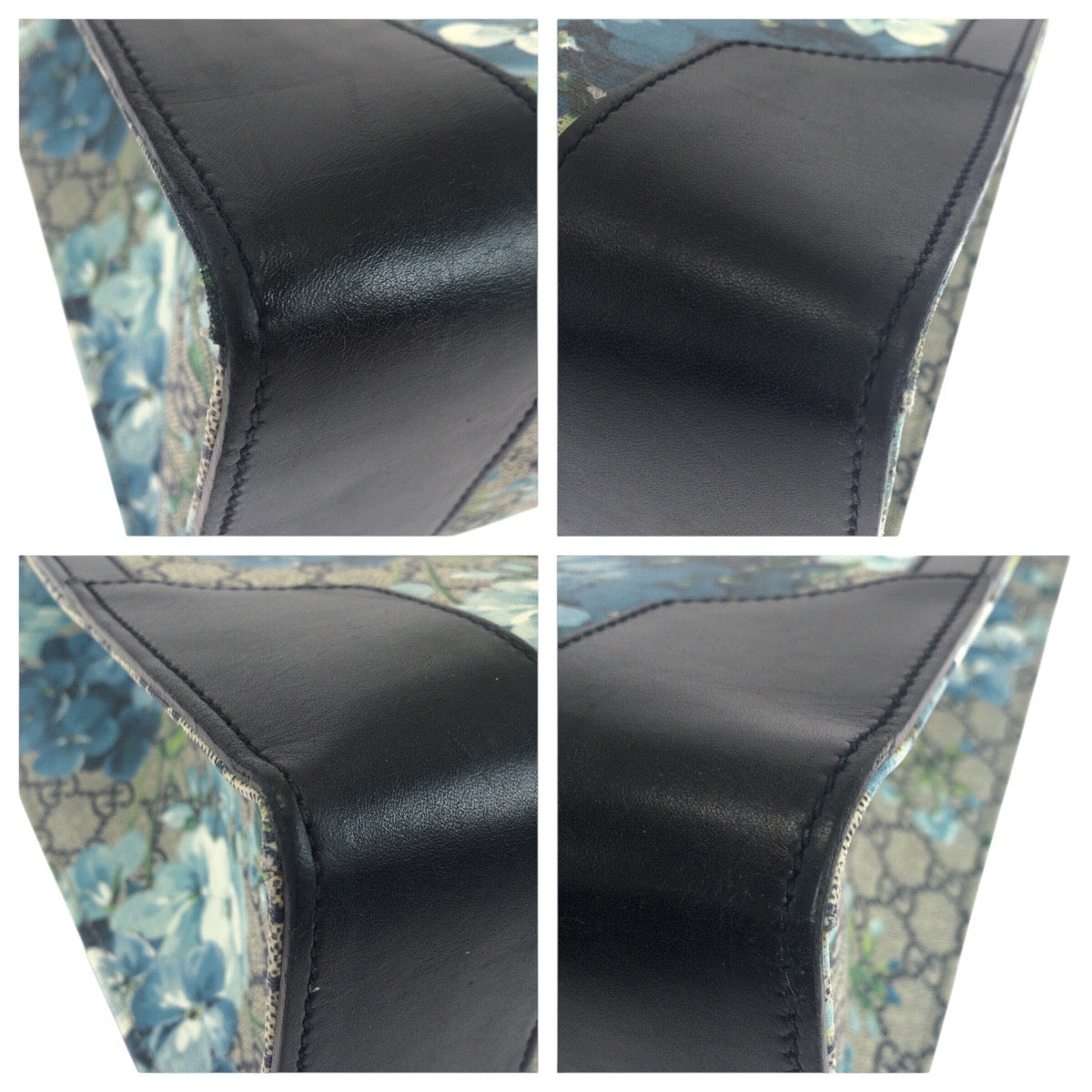 GUCCI Tote Bag 406387 GG Supreme Canvas Navy SilverMetal GG Blooms