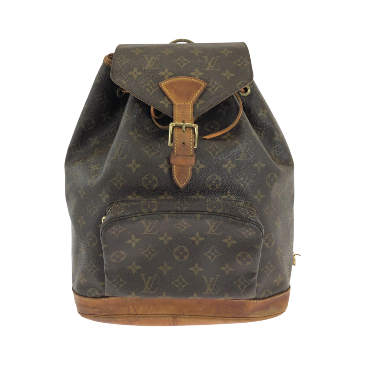 LOUIS VUITTON Backpack M51135 PVC Brown Gold Metal Monogram MontsourisGM