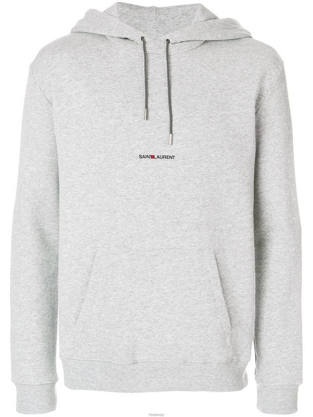 Luxury Saint Laurent Trending 2025 Men's Logo Print Fleece Hoodie Grey