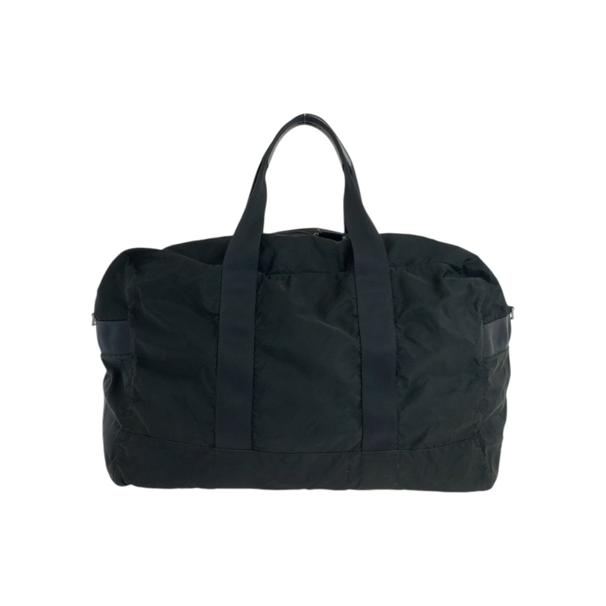 PRADA Boston Duffel bag Nylon Black SilverMetal Test Triangle With logo